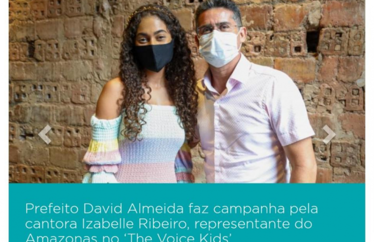 Izabelle Ribeiro avançou para as semifinais do The Voice Kids 2021 e recebeu o apoio do Prefeito de Manaus, David Almeida