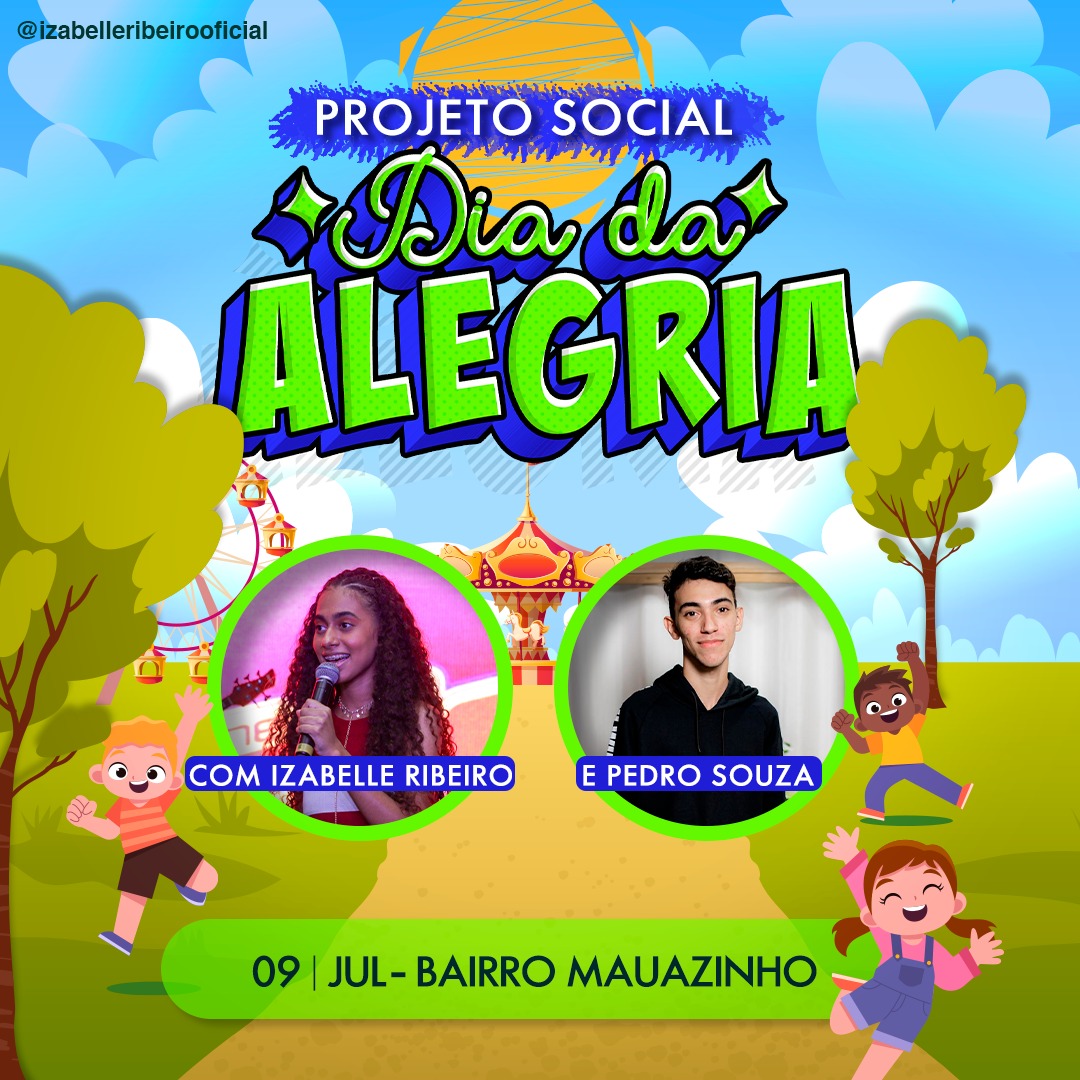 Izabelle Ribeiro, finalista do The Voice Kids, e seu irmão Pedro Souza, promovem ação social para crianças no Mauazinho